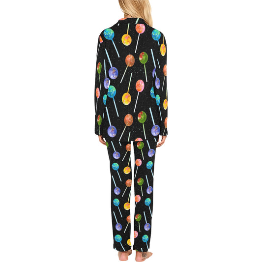 Lollipop Pattern Print Design LL04 Women's Long Pajama Set