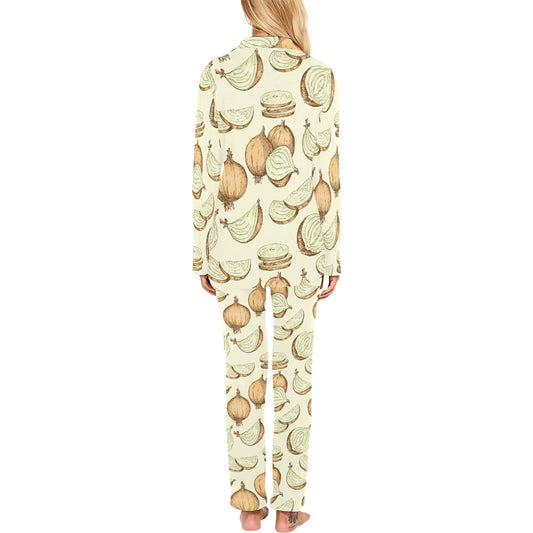 Onion Pattern Print Design A02 Women's Long Pajama Set