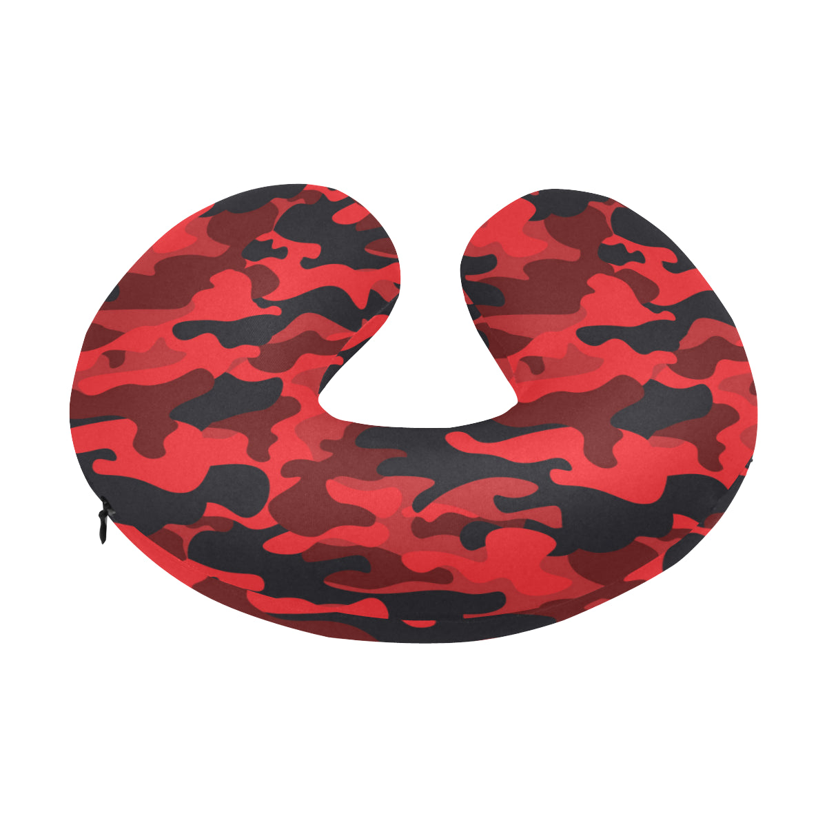 Camo Red Pattern Print Design 03 U-Shaped Travel Neck Pillow