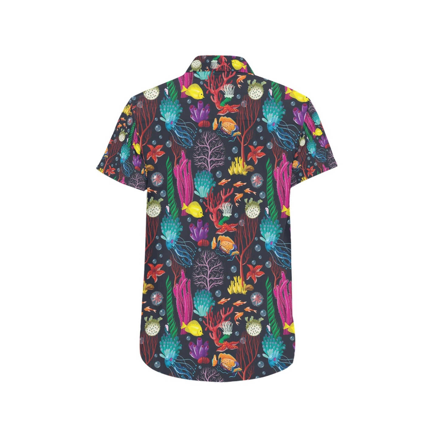 Underwater Cute Print Design LKS303 Men Short Sleeve Button Up Shirt