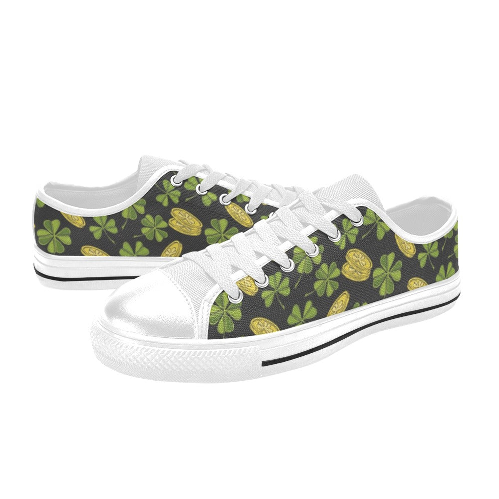 St Patricks Day Print Design LKS305 Women's White Low Top Shoes