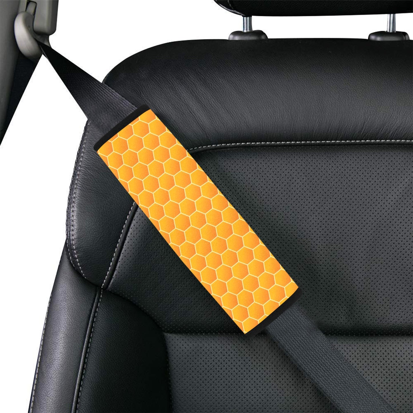 Honey Bee Honeycomb Print Design LKS3011 Car Seat Belt Cover