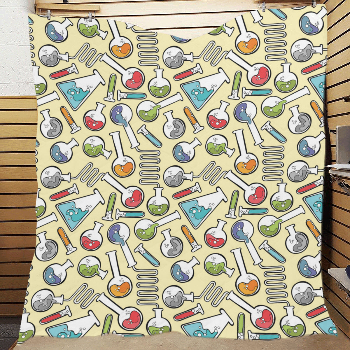 Chemical Pattern Print Design 04 Premium Quilt