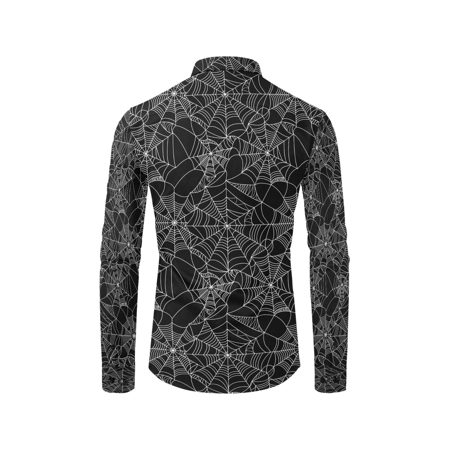 Spider Web Print Design LKS301 Men's Long Sleeve Dress Shirt