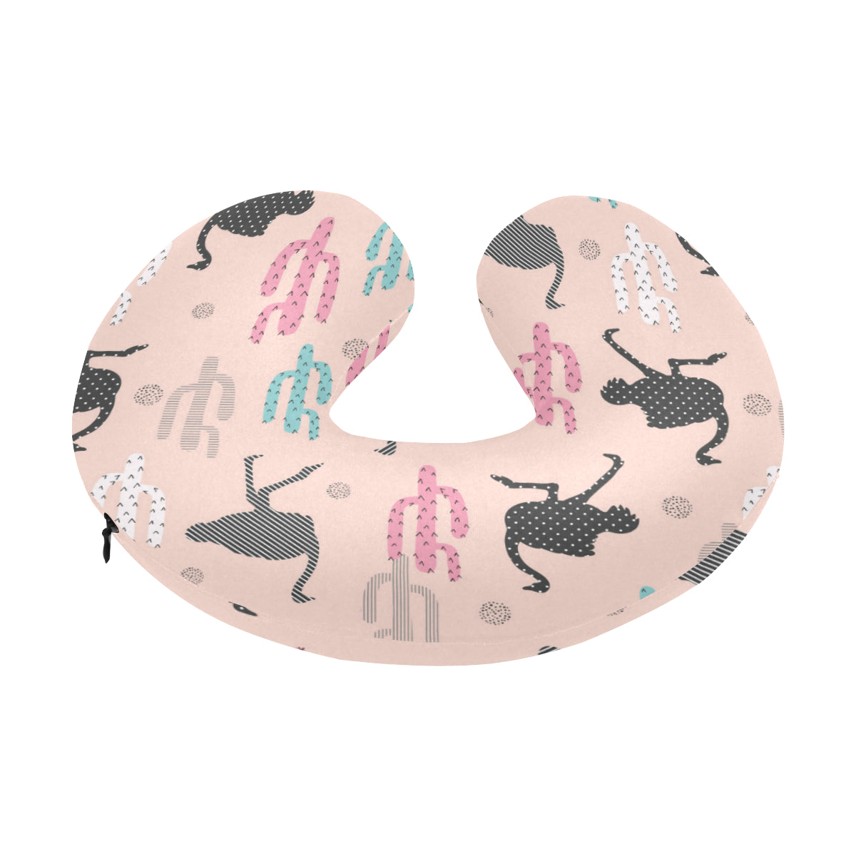 Ostrich Pattern Print Design 03 U-Shaped Travel Neck Pillow