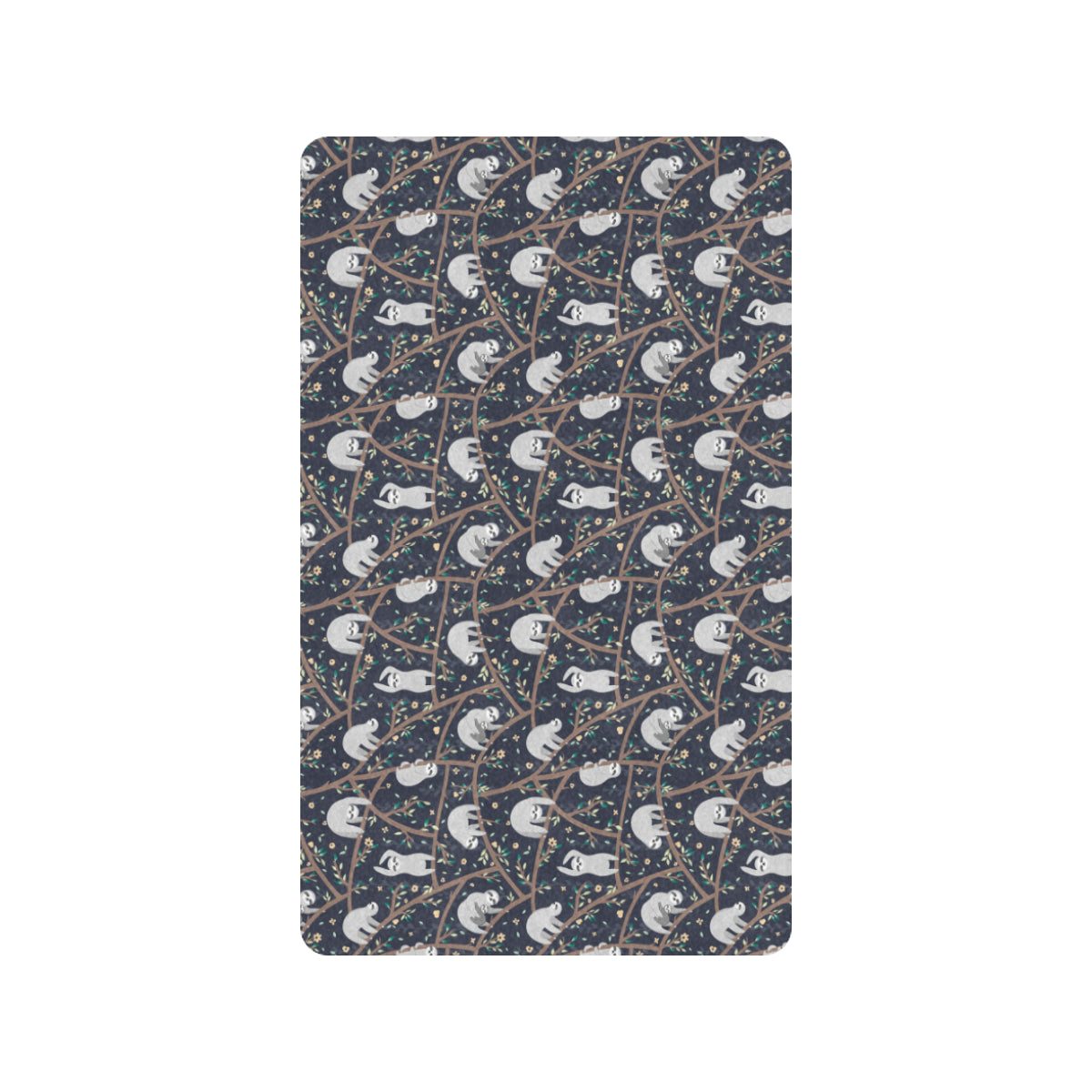 Sloth Happy Design Themed Print Rubber Doormat