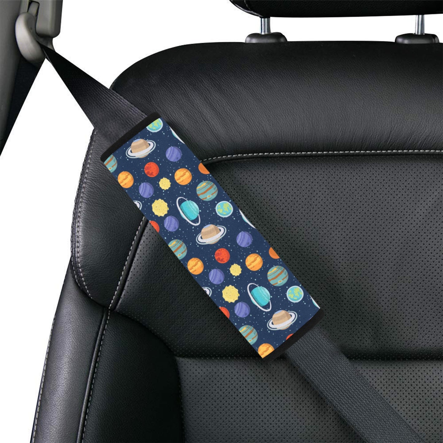 Planet With Star Print Design LKS303 Car Seat Belt Cover