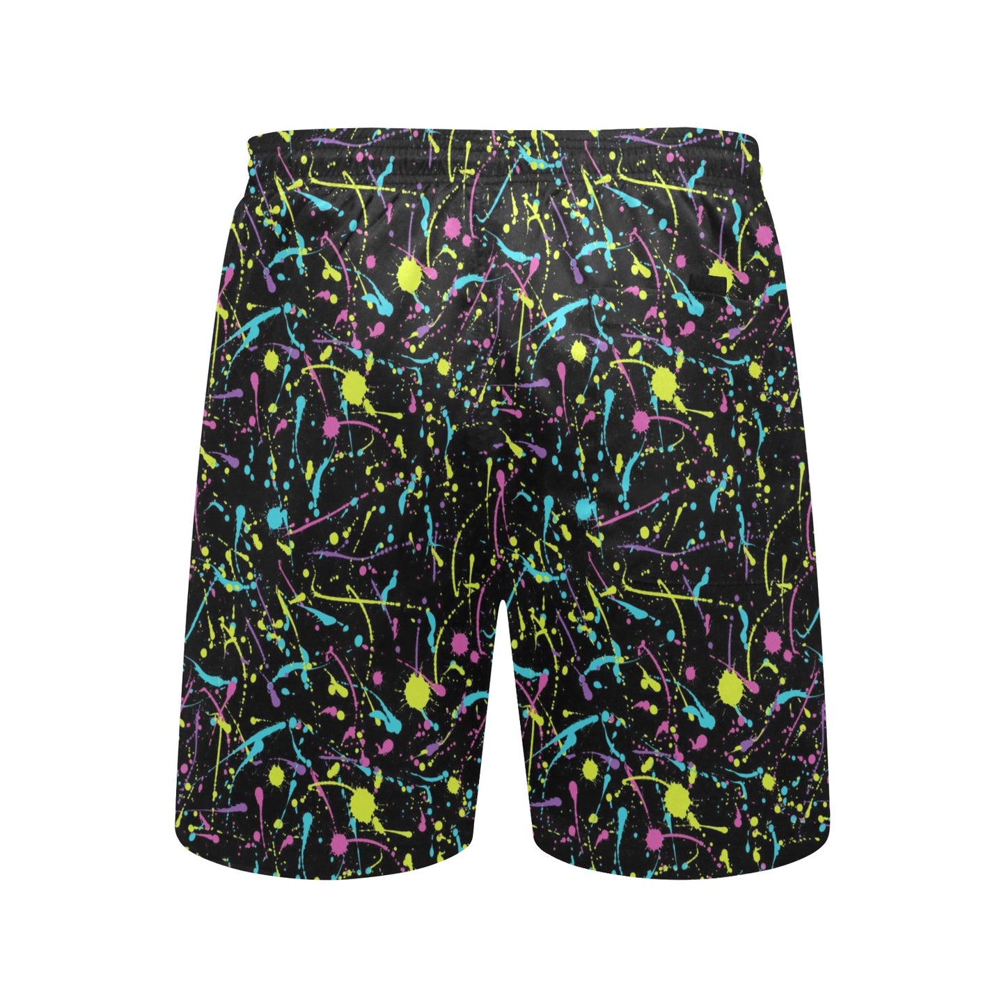 Splatter Multicolor Print Design LKS302 Men's Swim Trunks Beach Shorts