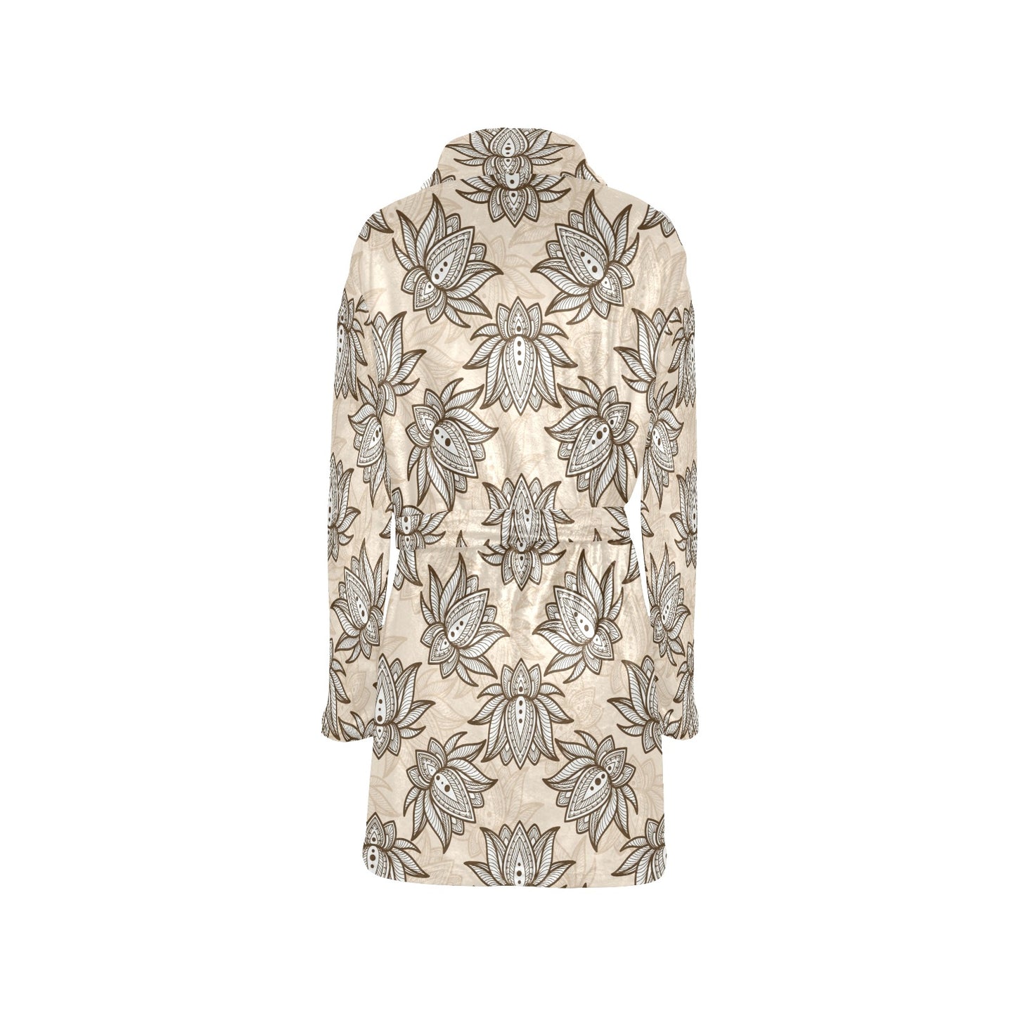 lotus Boho Pattern Print Design LO05 Women's Fleece Robe