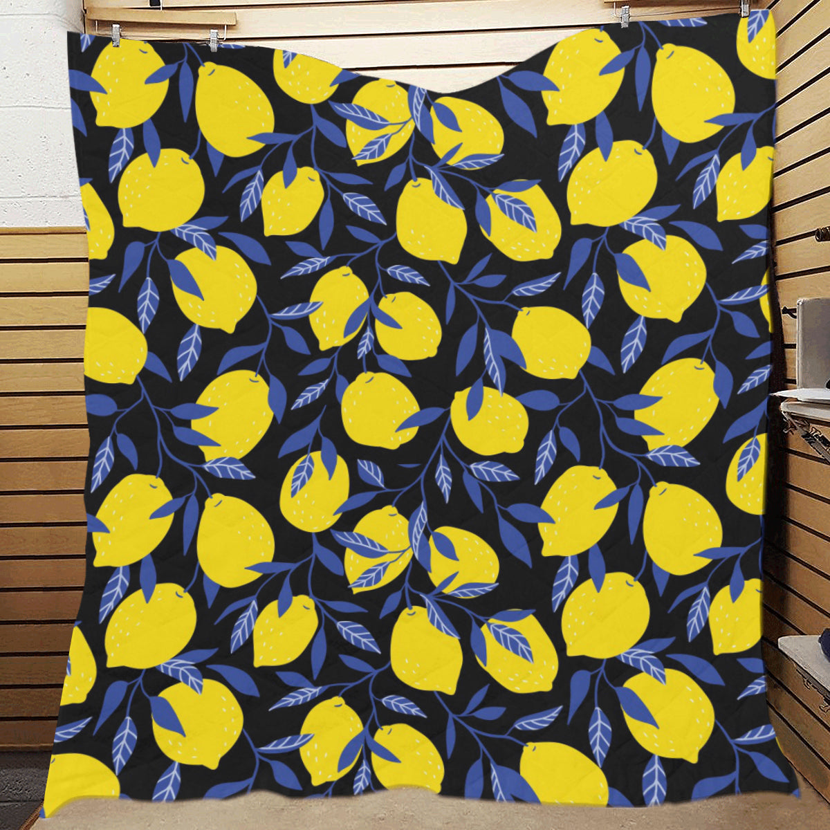 Lemon Pattern Print Design LM01 Premium Quilt