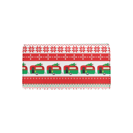 Camper Camping Ugly Christmas Design Print Women's Trifold Wallet
