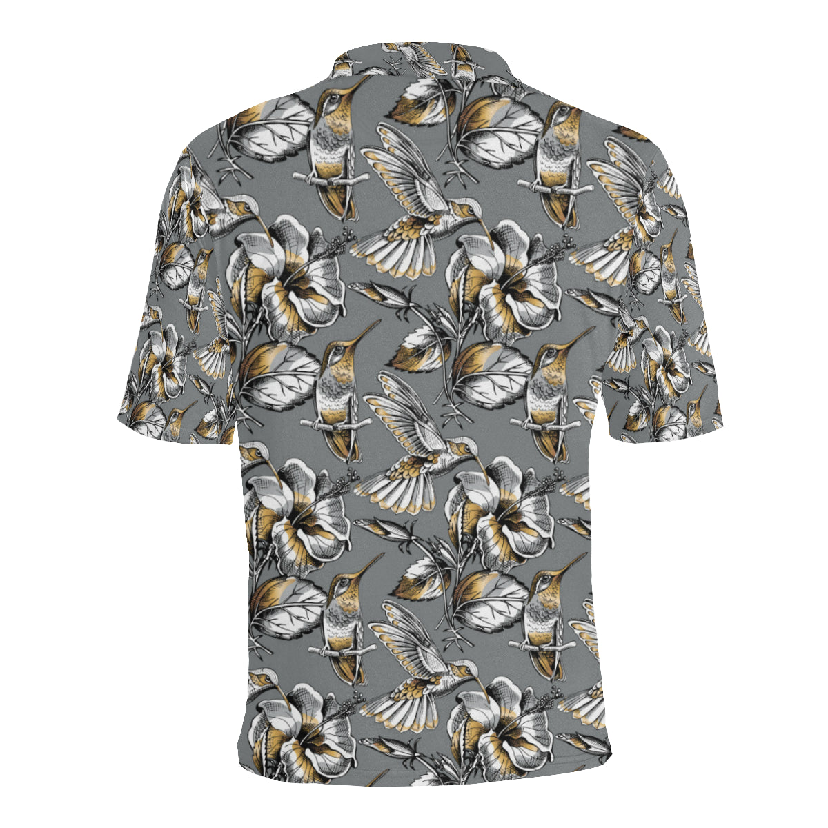 Hummingbird Pattern Print Design 02 Men Polo Shirt