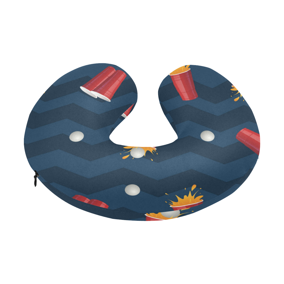 Beer Pong Pattern Print Design 01 U-Shaped Travel Neck Pillow