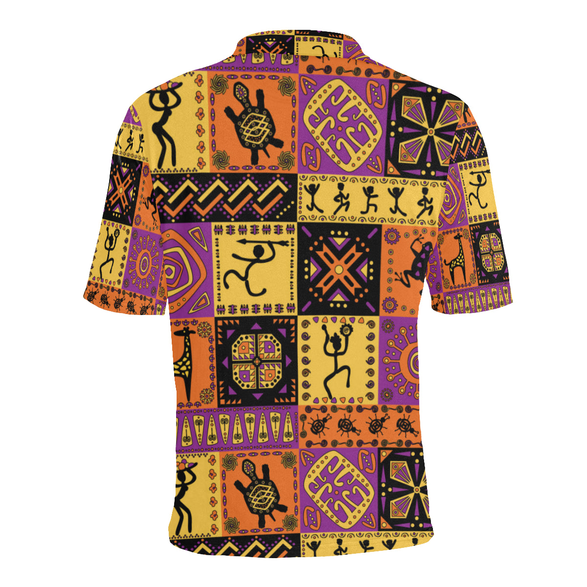 African Pattern Print Design 02 Men Polo Shirt