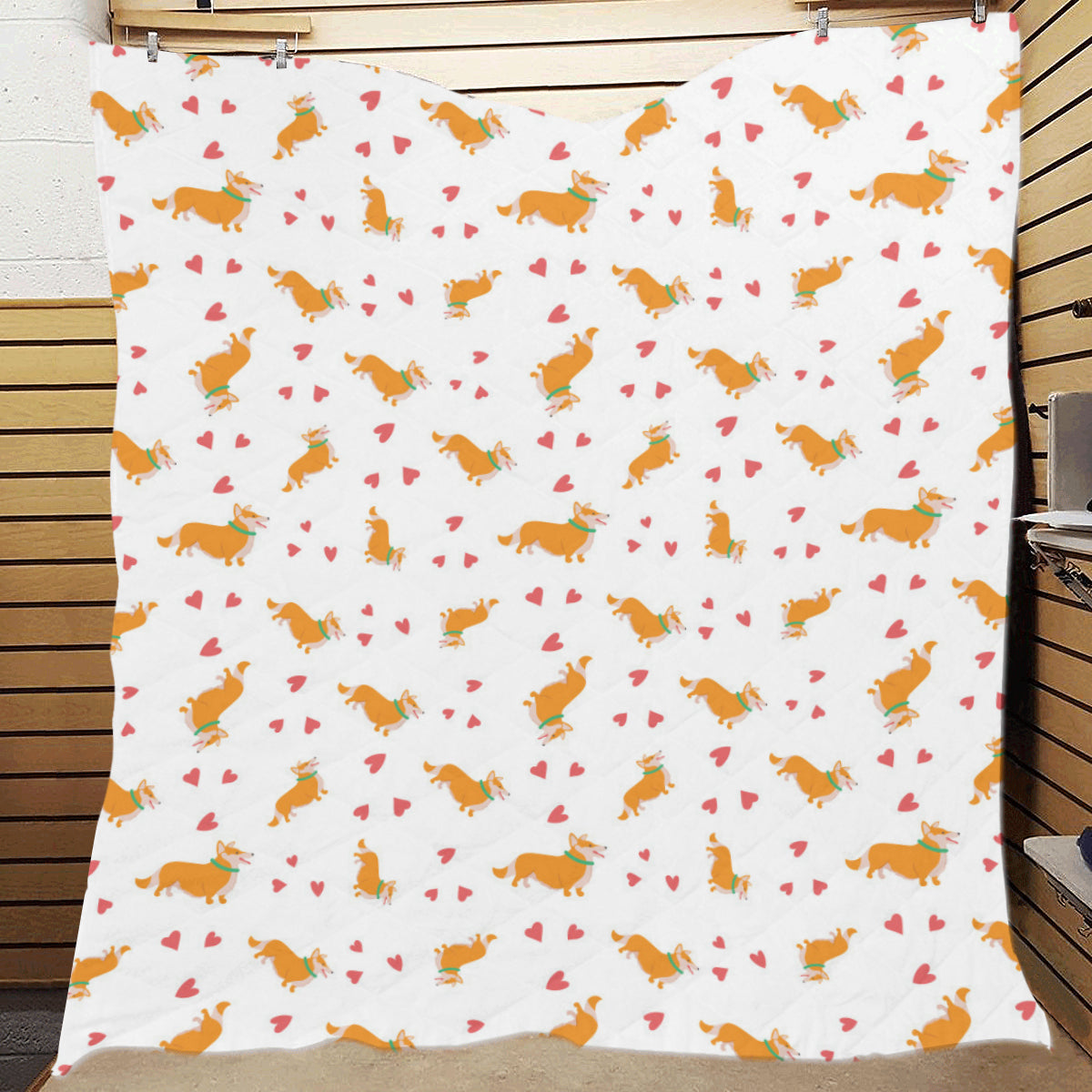 Cardigan Welsh Corgis Pattern Print Design 04 Premium Quilt