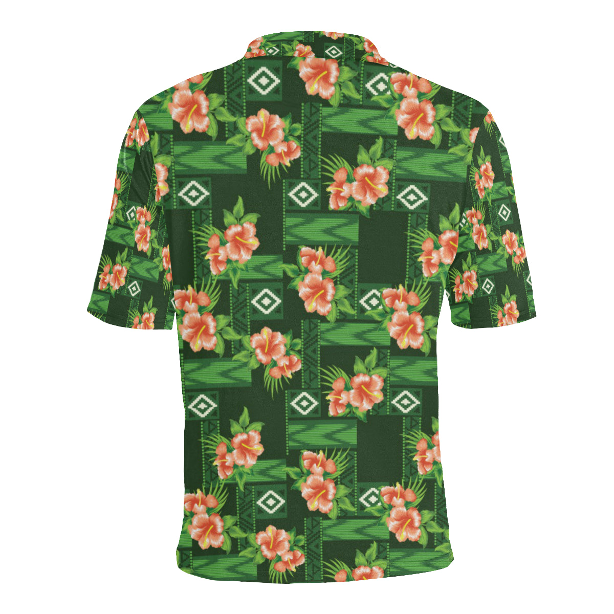 Hibiscus Pattern Print Design HB05 Men Polo Shirt