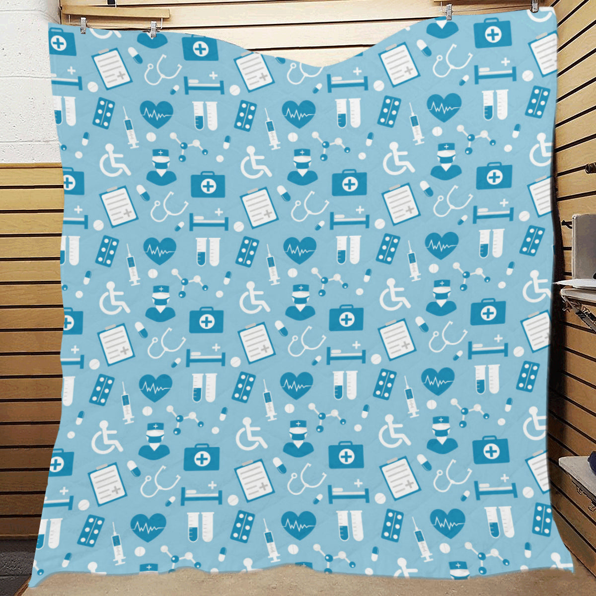 Medical Pattern Print Design 05 Premium Quilt