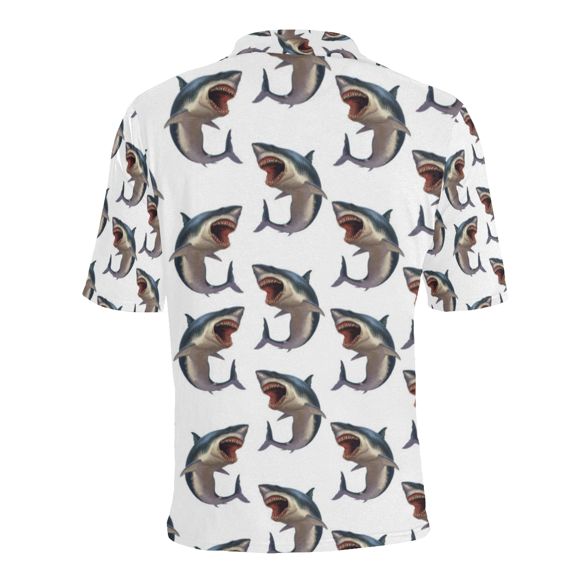 Great White Shark Pattern Print Design 03 Men Polo Shirt