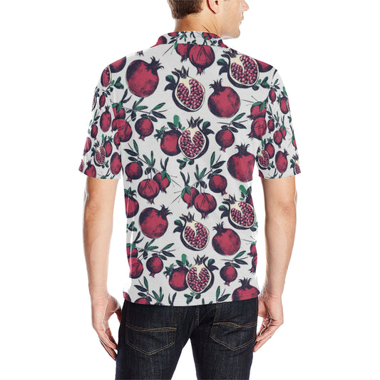 Pomegranate Pattern Print Design PG01 Men Polo Shirt