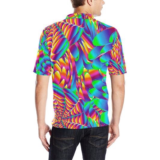 Psychedelic Trippy Pattern Men Polo Shirt