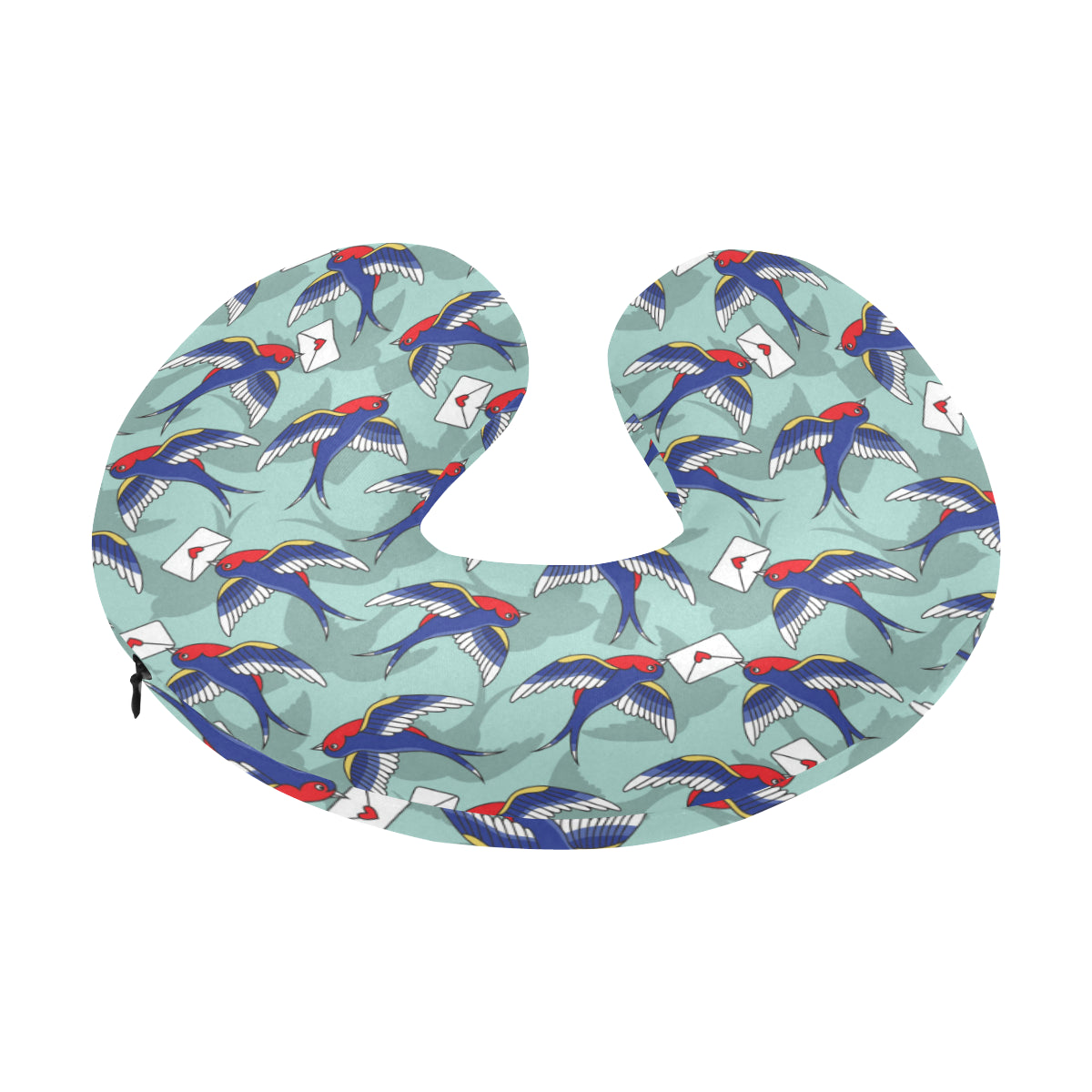 Swallow Bird Pattern Print Design 02 U-Shaped Travel Neck Pillow