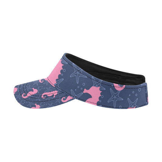 SeaHorse Pink Pattern Print Design 02 Unisex Sun Visor