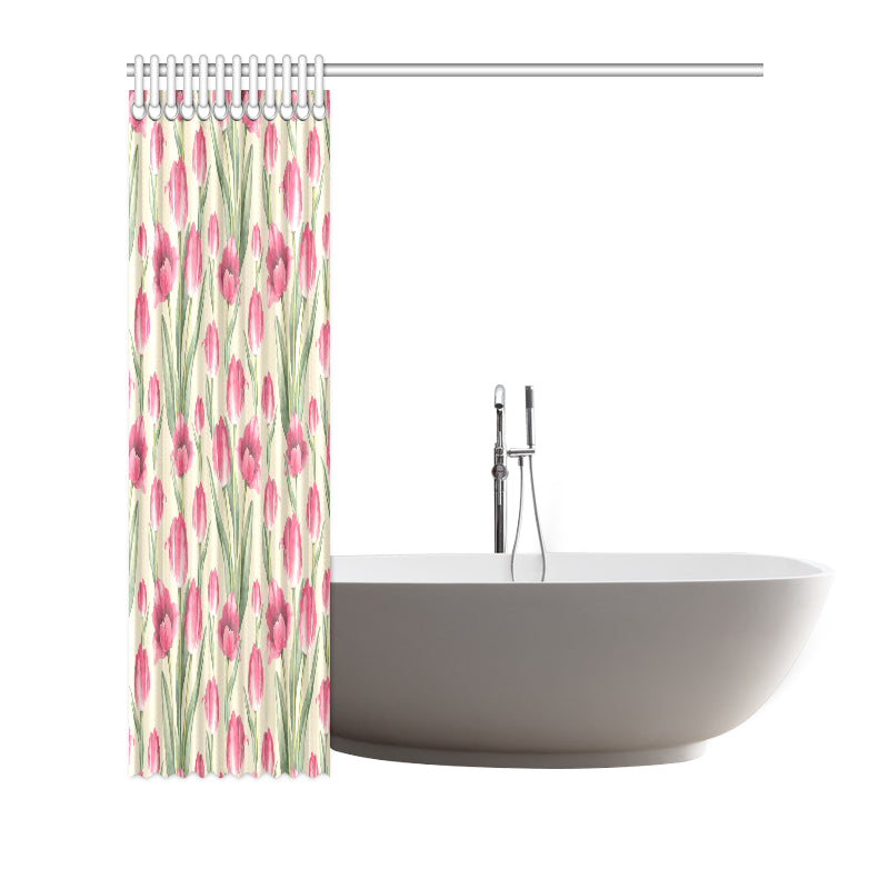 Tulip Pink Pattern Print Design TP06 Shower Curtain