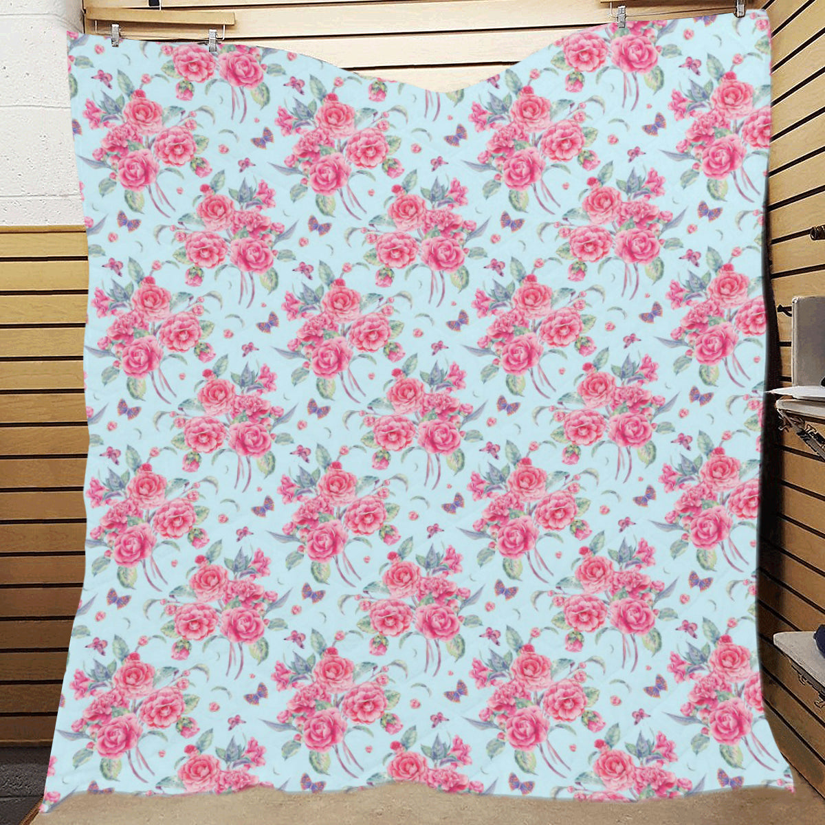 Camellia Pattern Print Design 01 Premium Quilt