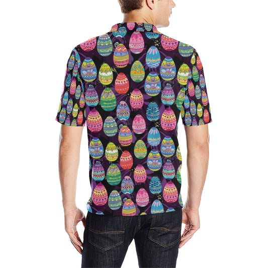 Easter Eggs Pattern Print Design RB08 Men Polo Shirt