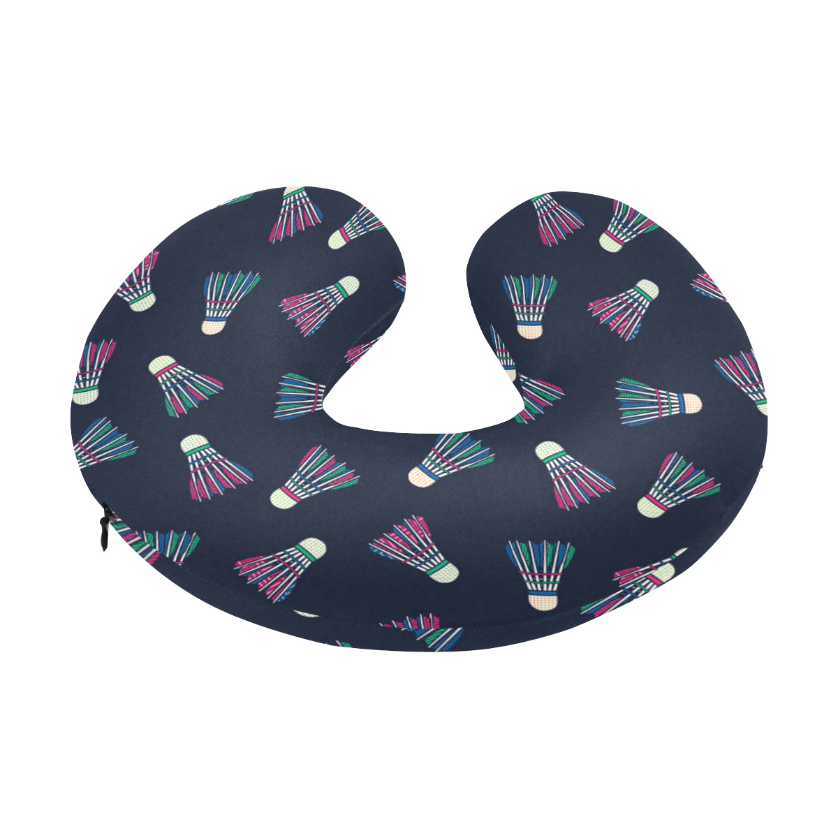 Badminton Ball Pattern Print Design 02 U-Shaped Travel Neck Pillow