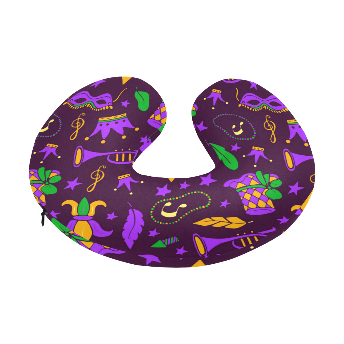Mardi Gras Pattern Print Design 08 U-Shaped Travel Neck Pillow