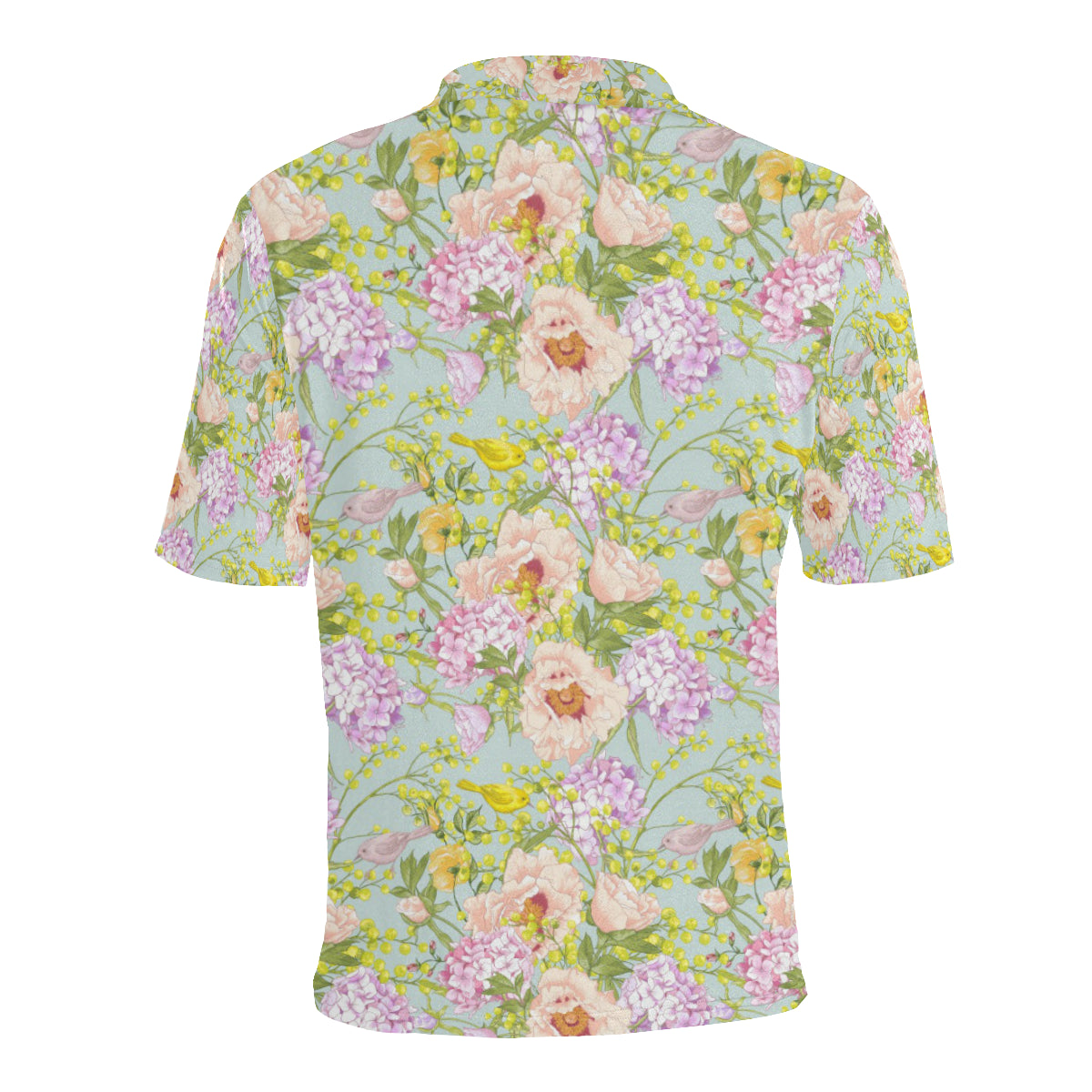 Hydrangea Pattern Print Design HD02 Men Polo Shirt