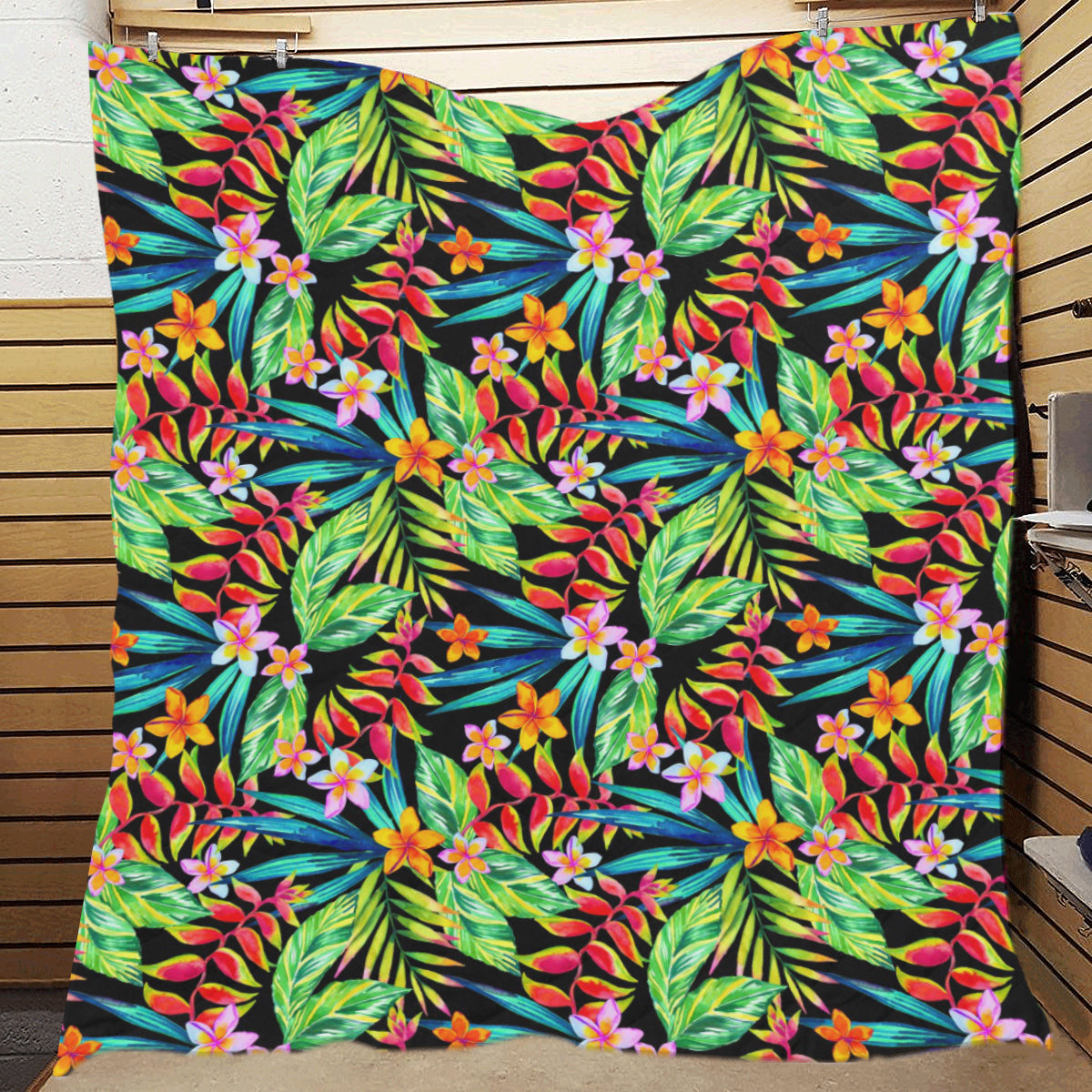 Heliconia Pattern Print Design HL09 Premium Quilt