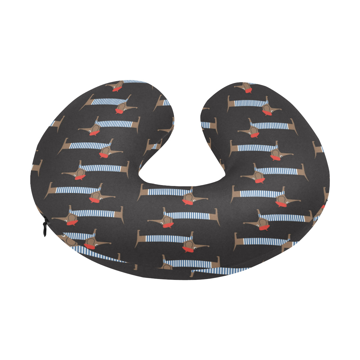 Dachshund Pattern Print Design 04 U-Shaped Travel Neck Pillow