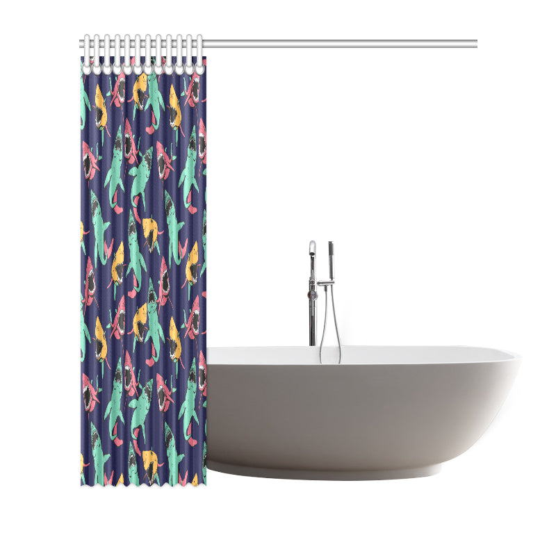 Shark Bite Pattern Shower Curtain