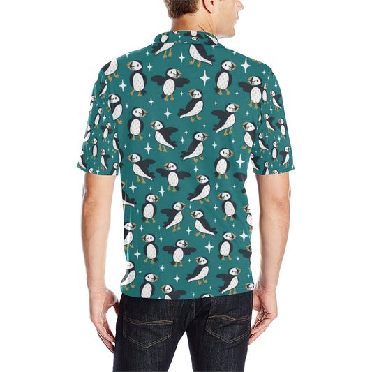 Puffin Pattern Print Design A05 Men Polo Shirt
