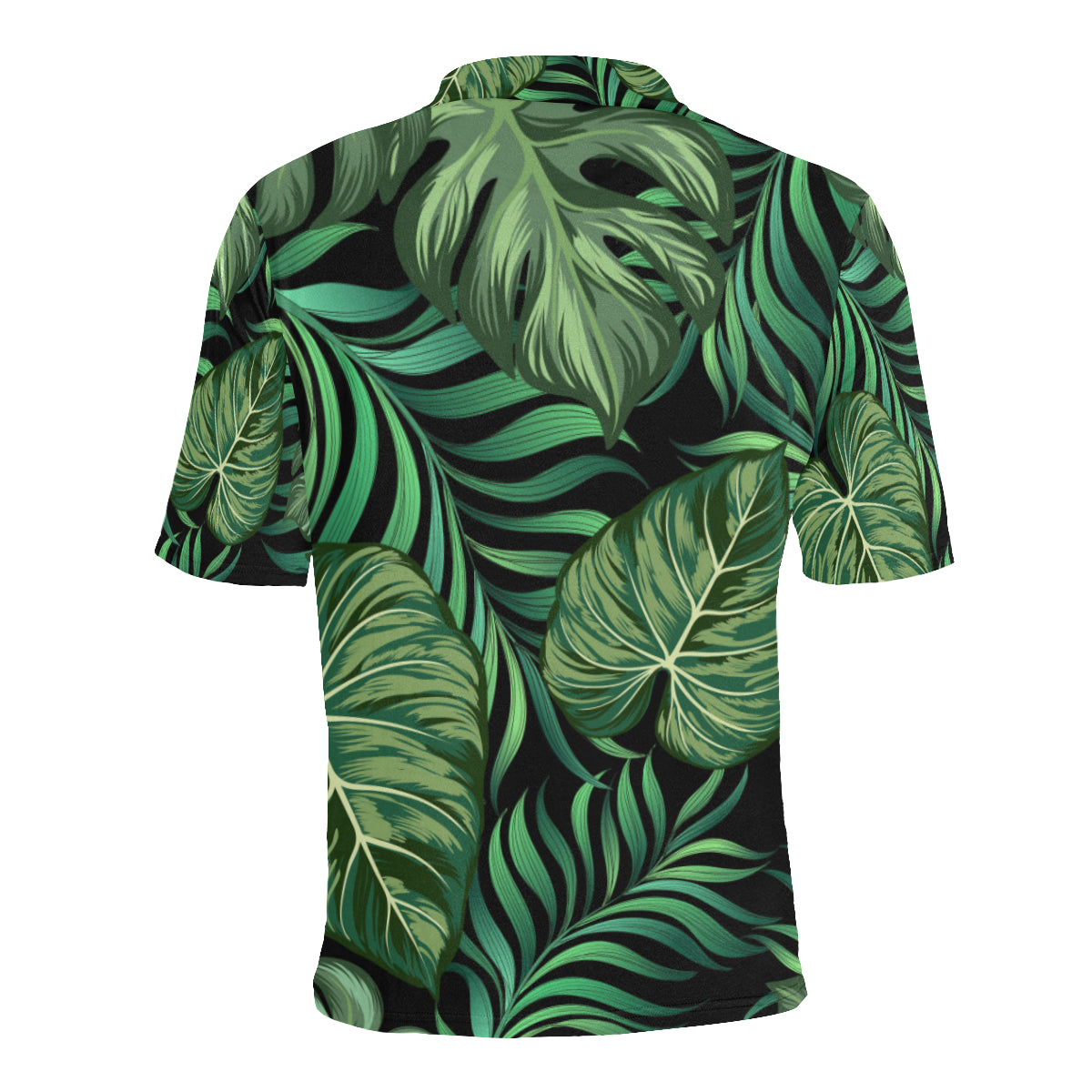 Green Fresh Tropical Palm Leaves Men Polo Shirt