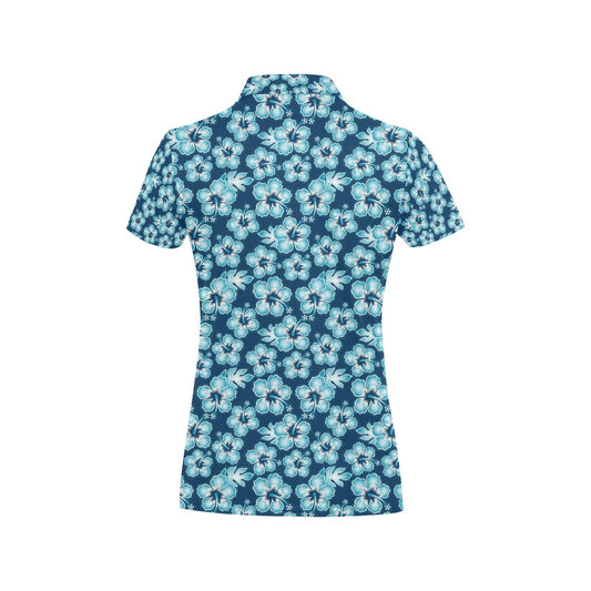 Hibiscus Flower Hawaiian Themed Women's Polo Shirt