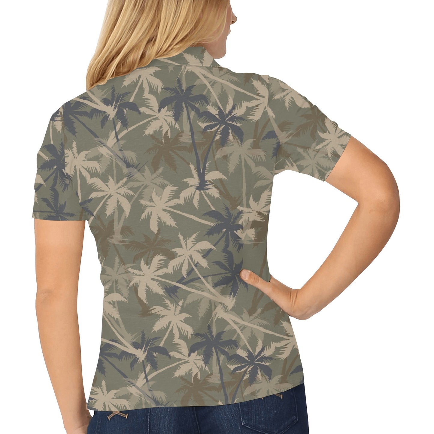 Palm Tree camouflage Women's Polo Shirt