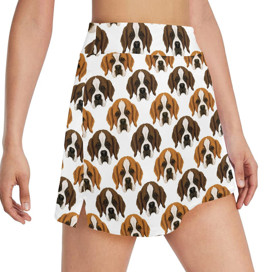 St Bernards Print Design LKS301 17" Golf & Pickleball Skort with Pockets