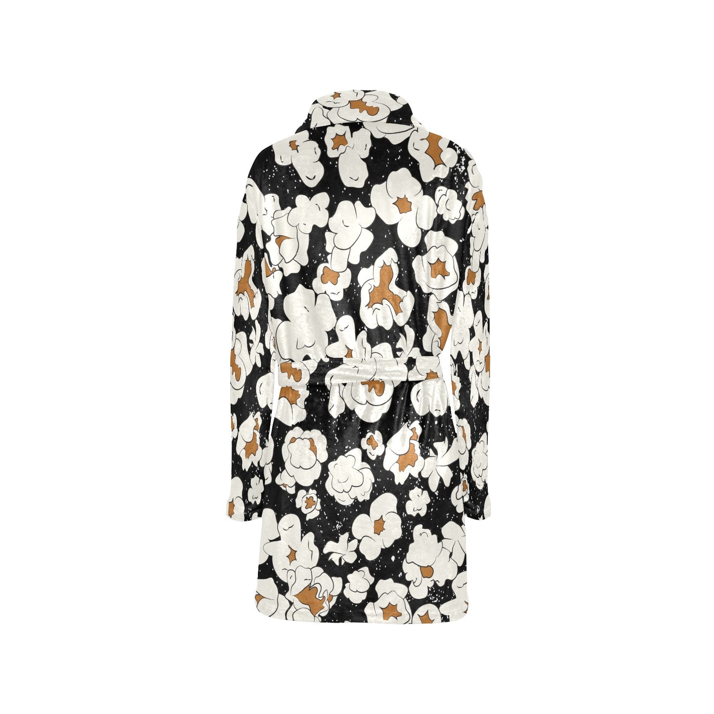 Popcorn Pattern Print Design A02 Women's Fleece Robe