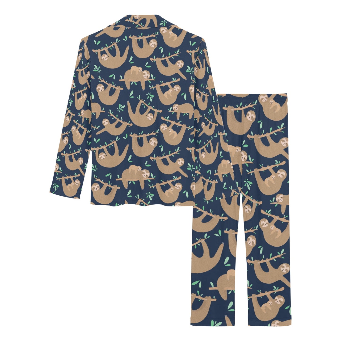 Sloth Print Design LKS307 Women's Long Pajama Set