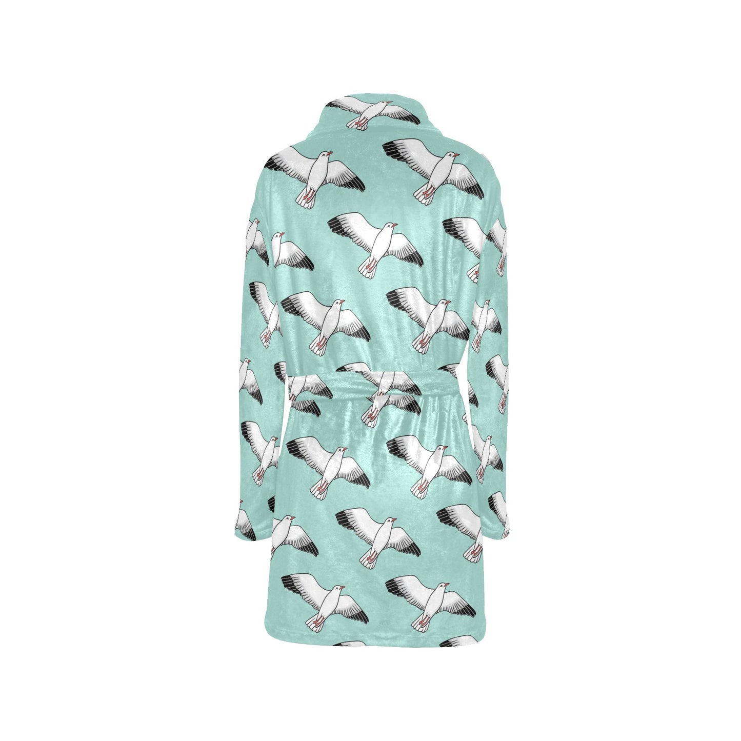 Pigeon Pattern Print Design 02 Women's Fleece Robe