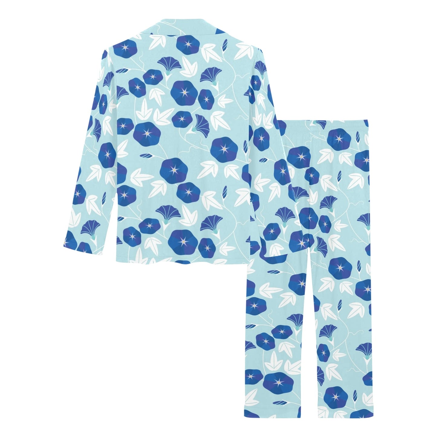 Morning Glory Pattern Print Design MG07 Women's Long Pajama Set