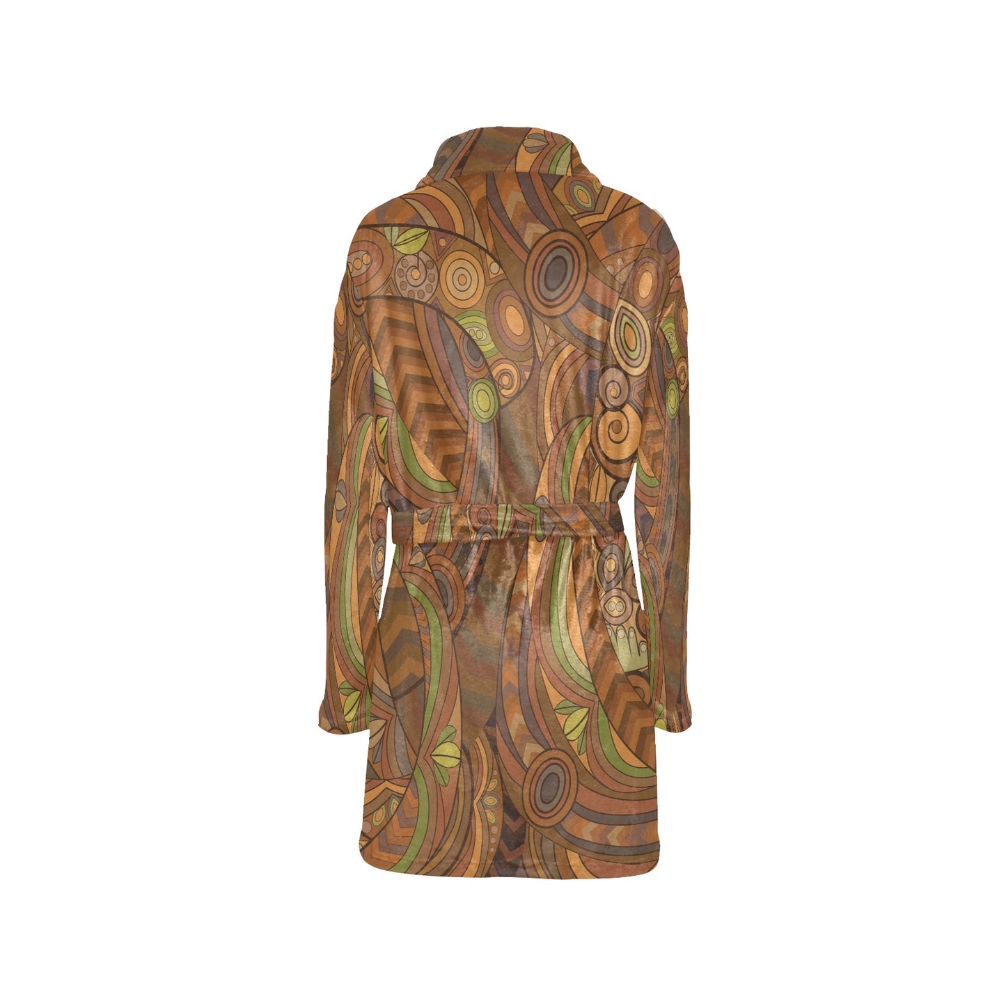 Maori Ornament Design Print Women's Fleece Robe