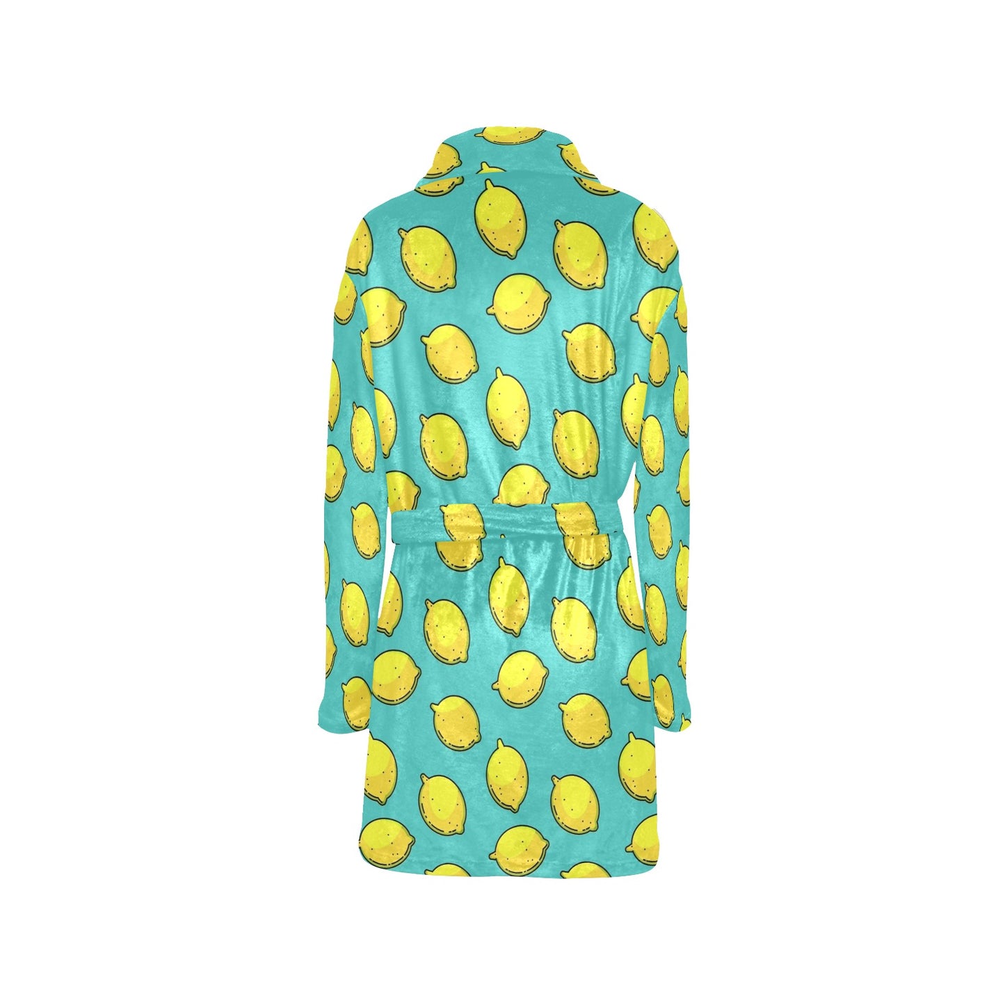 Lemon Pattern Print Design LM04 Women's Fleece Robe