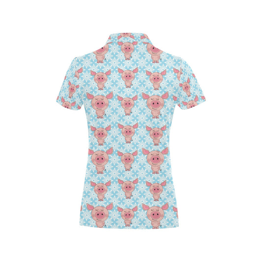 Pig Print Design LKS402 Women's Polo Shirt