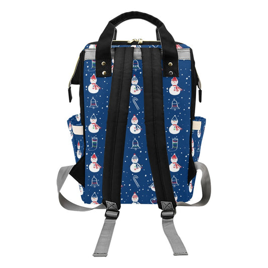 Snowman Print Design LKS306 Diaper Bag Backpack