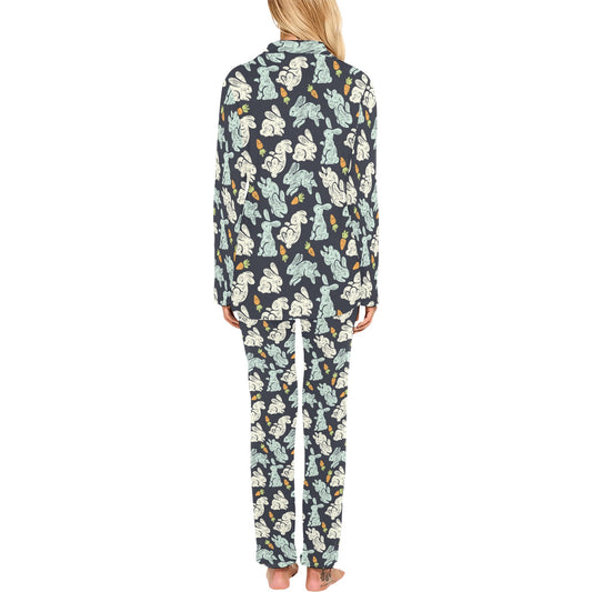Bunny Pattern Print Design 04 Women's Long Pajama Set