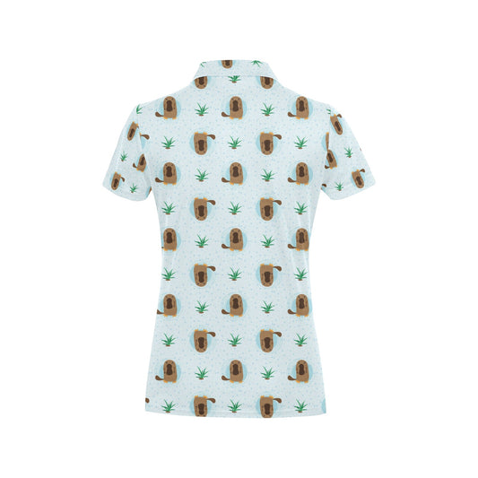 Platypus Pattern Print Design A04 Women's Polo Shirt
